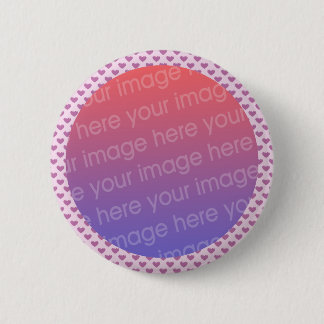 lavender hearts photo frame 6 cm round badge