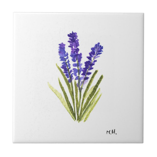 Lavender herb botanical plants flowers purple cera tile (Front)