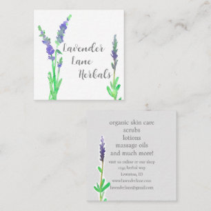 Lavender Herb Flowers Skin Care Botanical Plants Square Business Card