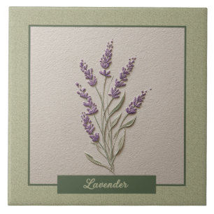 Lavender Herb Kitchen Purple Faux Relief Tile