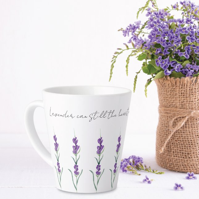 Lavender Herbal Sprigs Serenity Latte Mug (Creator Uploaded)