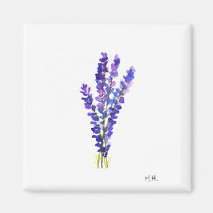 Lavender herbs garden kitchen vintage watercolor magnet