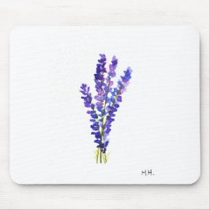 Lavender herbs garden kitchen vintage watercolor mouse pad