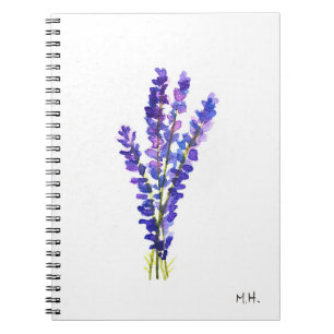 Lavender herbs garden kitchen vintage watercolor notebook
