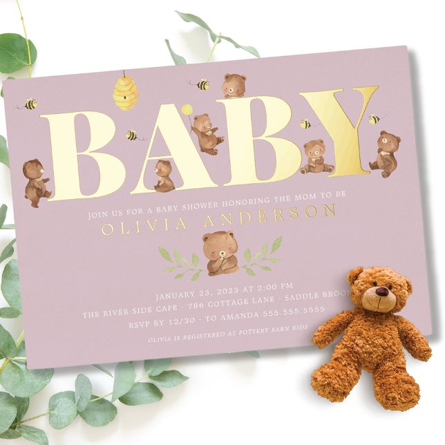 Lavender Honey Bear Baby Shower (Creator Uploaded)