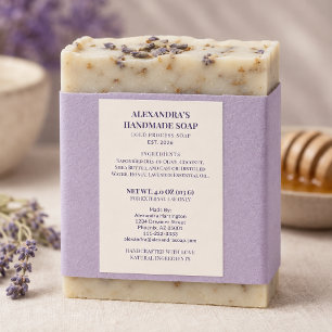 Lavender Honey Handmade Soap Ingredients Label