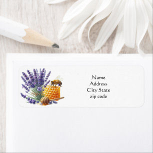 Lavender Honey Sweet Bee Return Address Label