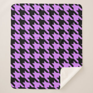 lavender houndstooth sherpa blanket
