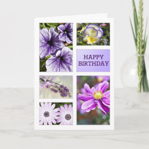 Lavender hues floral birthday card