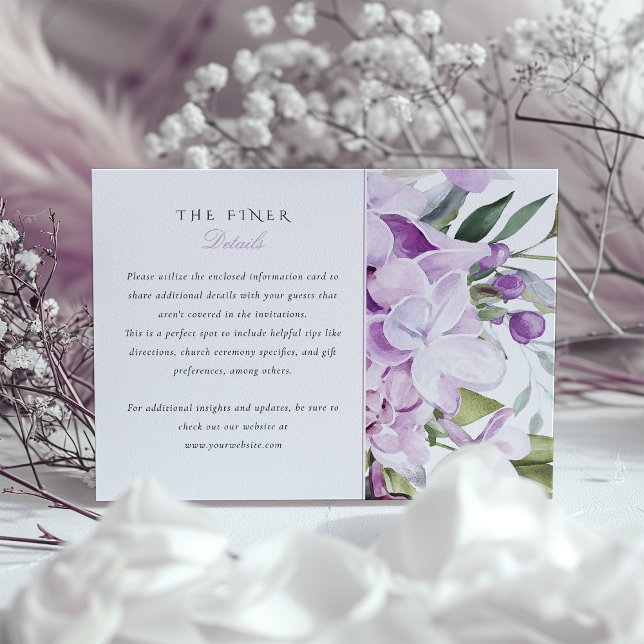 Lavender Hues Wedding Information Card Lilacs (Creator Uploaded)
