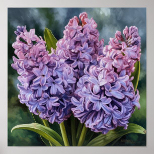Lavender Hyacinth Flower Art Print Poster