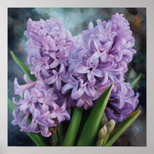 Lavender Hyacinth Flower Art Print Poster