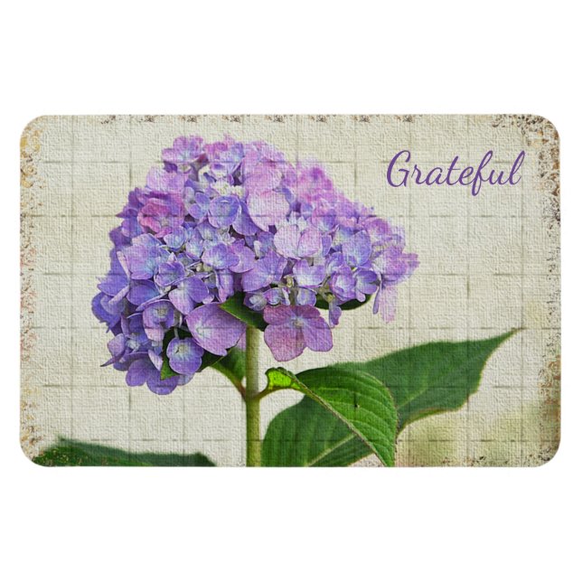 Lavender Hydrangea Gratitude Magnet (Horizontal)