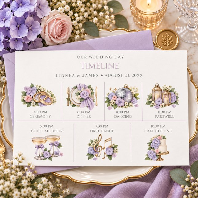 Lavender Hydrangea Iedding Day Timeline (Creator Uploaded)