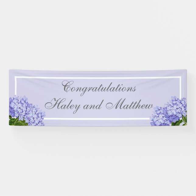 Lavender Hydrangea Wedding Banner (Horizontal)