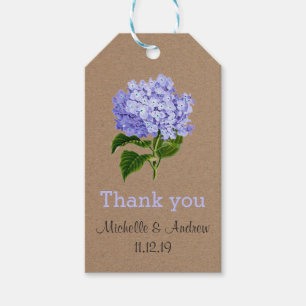 Lavender Hydrangeas Floral Thank You Wedding Gift Tags