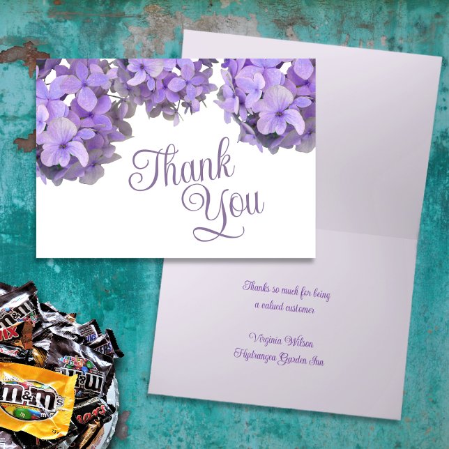 Lavender Hydrangeas Folded Thank You Card (Creator Uploaded)
