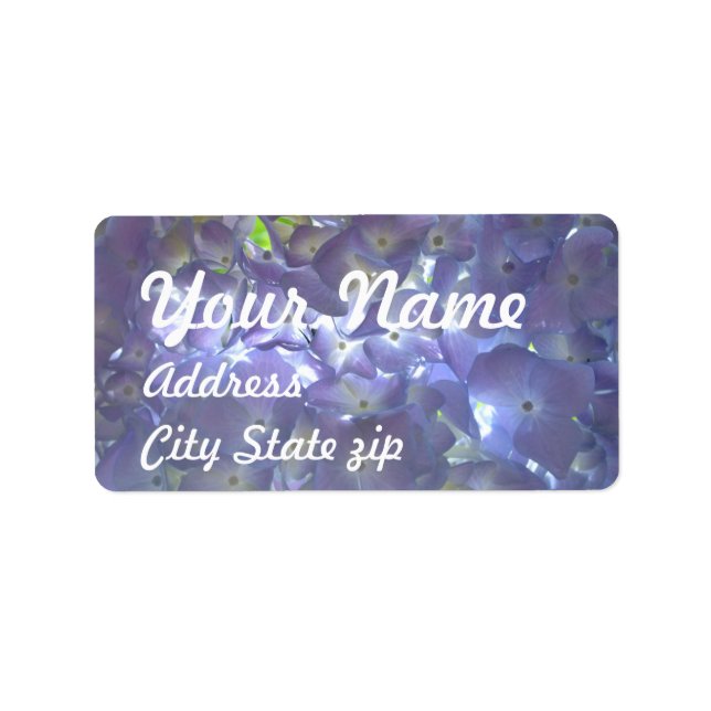 Lavender  Hydrangeas Label (Front)
