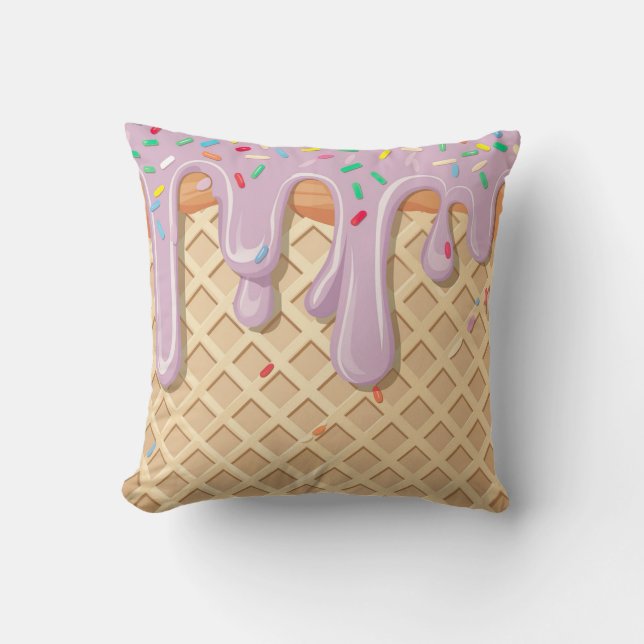 Lavender Ice Cream Sprinkle Fantasy Cushion (Front)