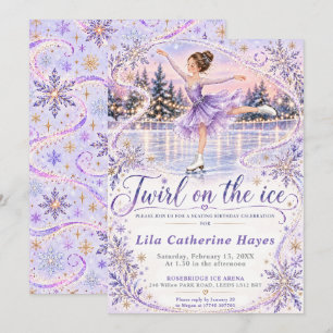 Lavender Ice Skating Birthday Invitation