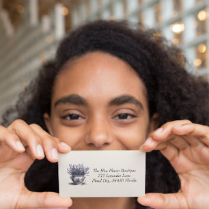Lavender in Delft Blue, customisable Business Card