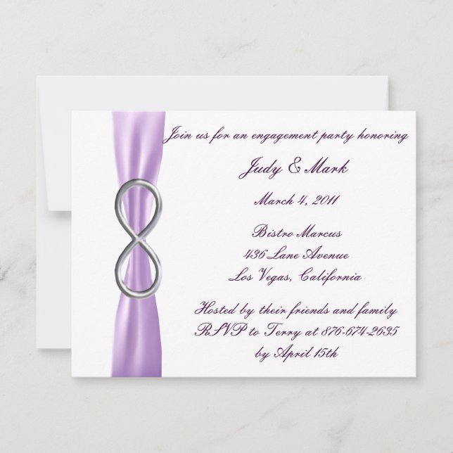 Lavender Infinity Engagement Party Invitation (Front)