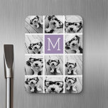 Lavender Instagram Photo Collage Custom Monogram<br><div class="desc">Modern Pastel Purple Lilac - Use 11 square photos to create a unique and personal gift. Or you can keep the hipster puppy and make a trendy keepsake. If you need to adjust the pictures,  click on the customise tool to make changes.</div>