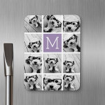Lavender Instagram Photo Collage Custom Monogram Magnet<br><div class="desc">Modern Pastel Purple Lilac - Use 11 square photos to create a unique and personal gift. Or you can keep the hipster puppy and make a trendy keepsake. If you need to adjust the pictures,  click on the customise tool to make changes.</div>