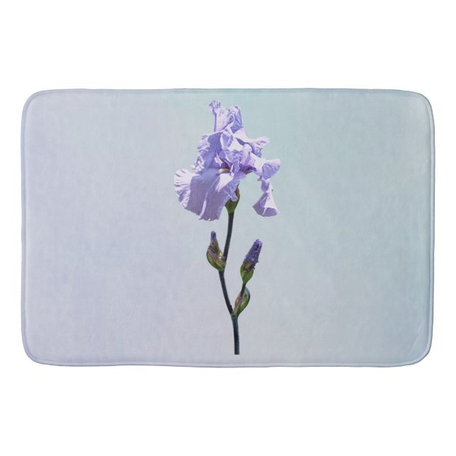 Lavender Iris and Buds Bath Mat (Front)