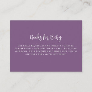 Lavender It's a Girl Books for Baby White Enclosure Card