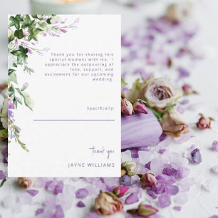 Lavender & Ivy Message Wedding Shower Thank You Card
