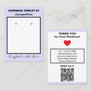 Lavender Jewelry Earrings QR Code Business Card