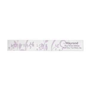 Lavender Joy Peace Love Holiday Wraparound Label