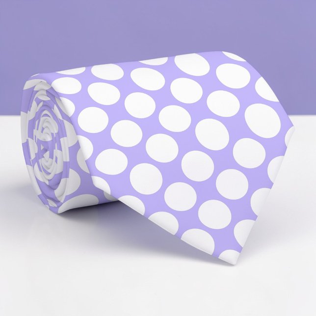 Lavender Jumbo Polka Dots Custom Necktie (Creator Uploaded)