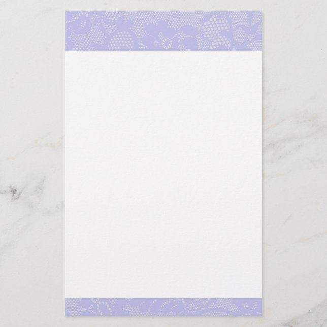Lavender Lace Border Stationery (Front)