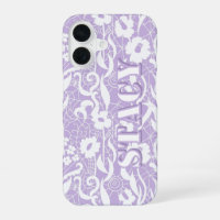 Lavender Lace Floral Personalized Name iPhone Case