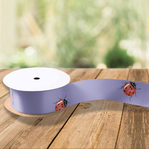 Lavender Ladybug  Satin Ribbon