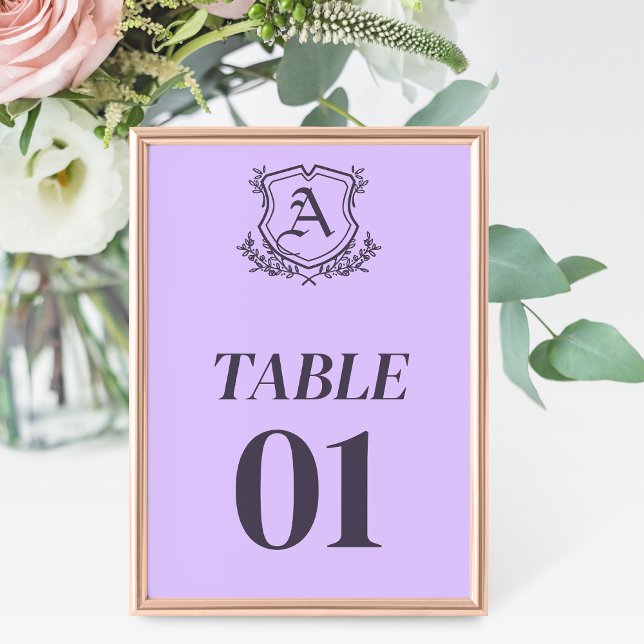 Lavender Leaf and Floral Wedding Table Card (Creator Uploaded)
