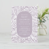 Lavender Leaf Floral Baby Shower Invitation (Standing Front)