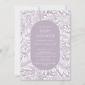 Lavender Leaf Floral Baby Shower Invitation (Front)