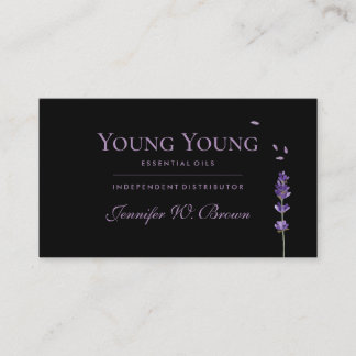 Lavender Leaves Purple Watercolor Business Card