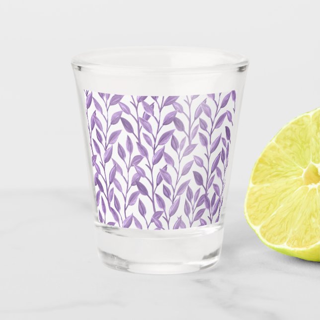 Lavender Leaves Shot Glass (Front)