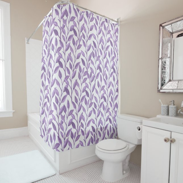 Lavender Leaves  Shower Curtain (In Situ)