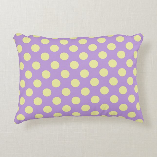 Lavender Lemon Polkadots Decorative Cushion (Front)