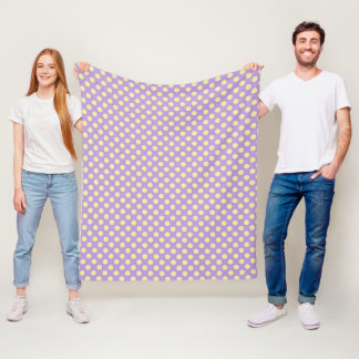Lavender Lemon Polkadots Fleece Blanket