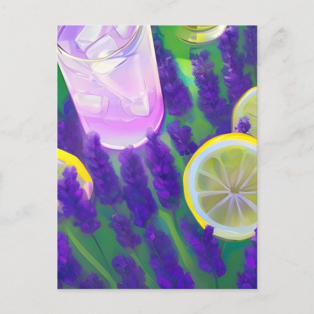 Lavender Lemonade With Lavender and Lemons Postcard (Front)