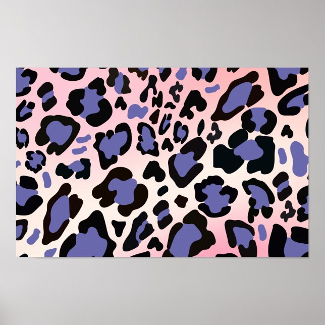 Lavender Leopard Print: Soft Stylish Wild Design Poster (Front)
