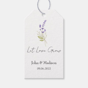 Lavender Let love grow wedding seed Gift Tags