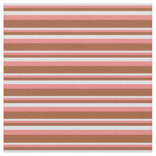 Lavender, Light Coral, and Sienna Stripes Pattern Fabric
