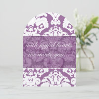 Lavender Lilac Damask Wedding Invitation
